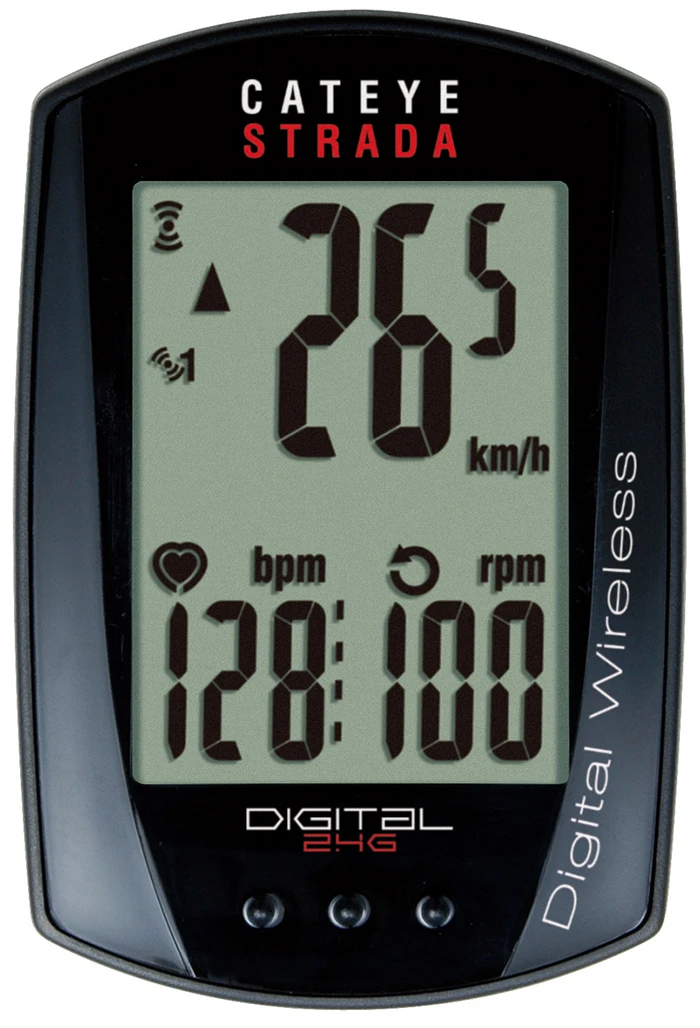 Cateye Strada Digital Triple Wireless W/cadence, Heart Rate 3 Cateye Strada Digital Triple Wireless W/cadence, Heart Rate