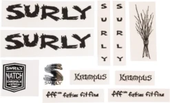 Surly Krampus Frame Decal Set - Metallic Black